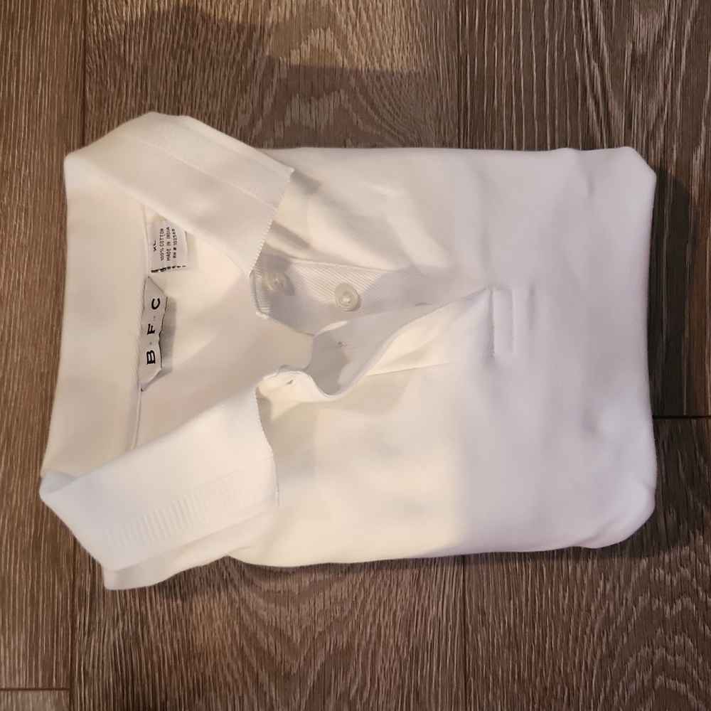 BFC 100% cotton white mens polo shirt XL
